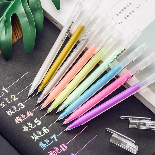 手账彩色笔画画笔高光笔中性笔套装多色颜色笔糖果色学生用文具用品